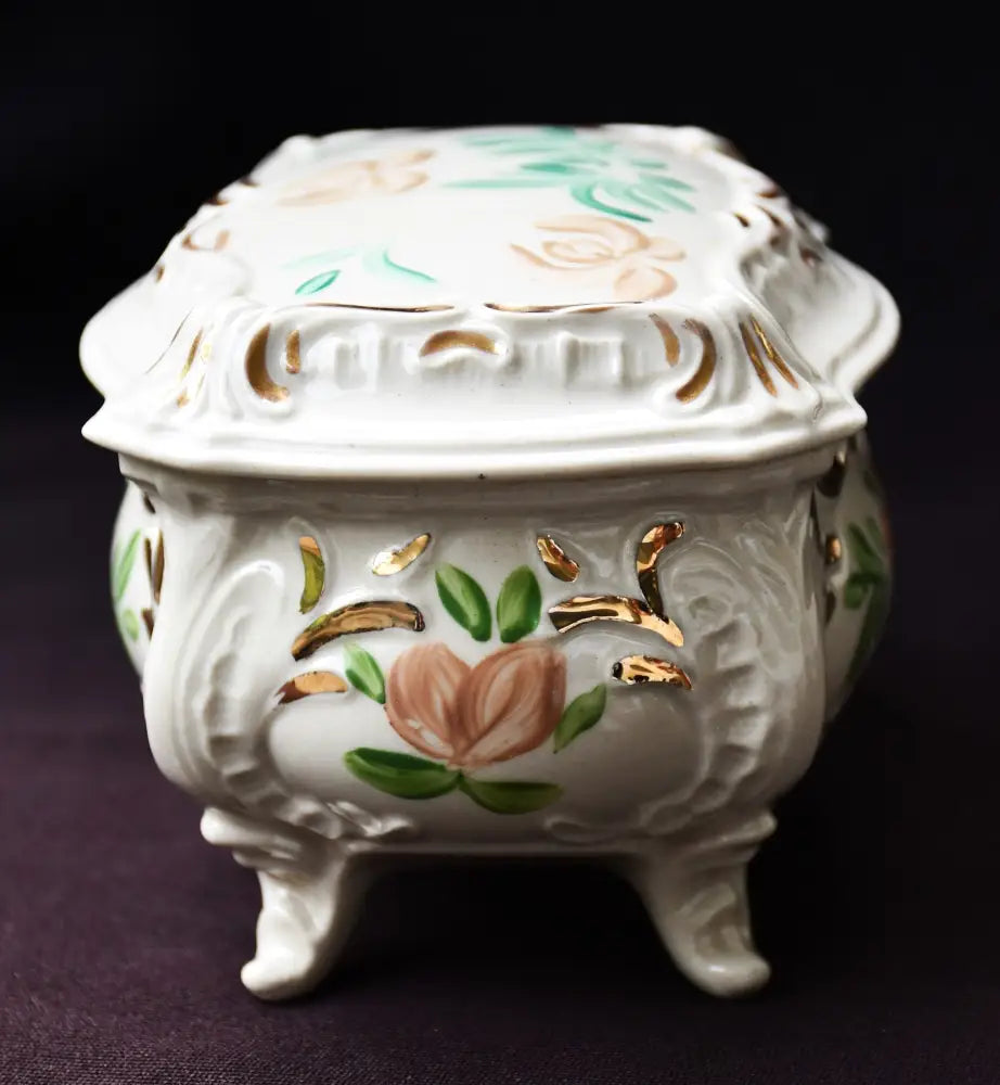Българска кутия за бижута - фаянс - antique