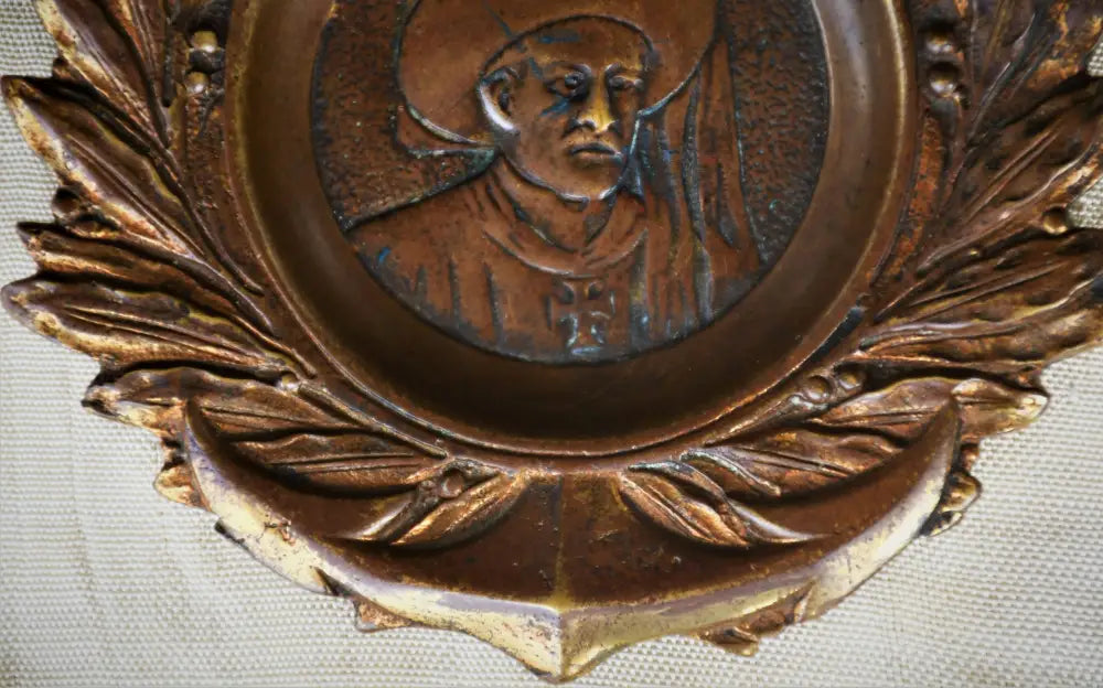 Барелеф - принц Енрике Мореплавателя - бронз - antique