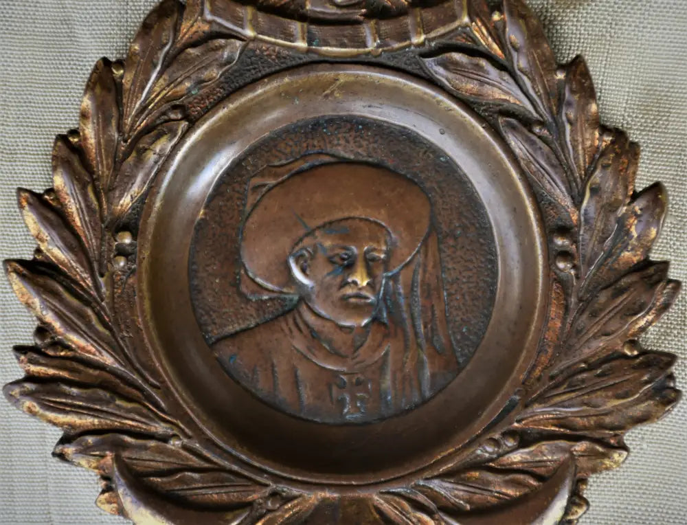 Барелеф - принц Енрике Мореплавателя - бронз - antique