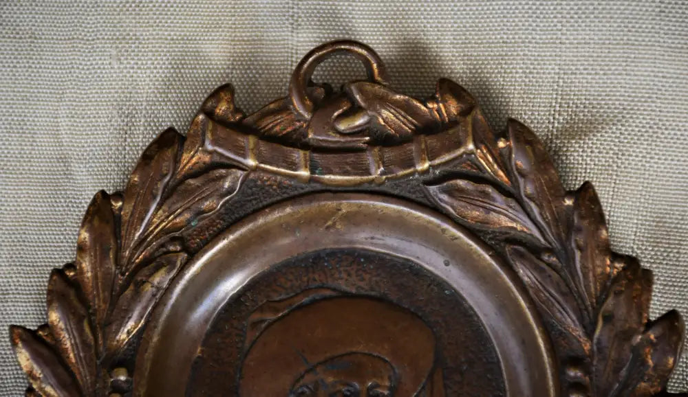 Барелеф - принц Енрике Мореплавателя - бронз - antique