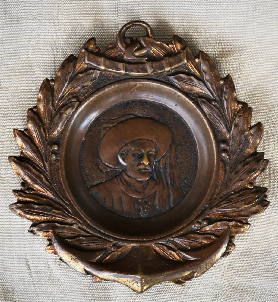 Барелеф - принц Енрике Мореплавателя - бронз - antique