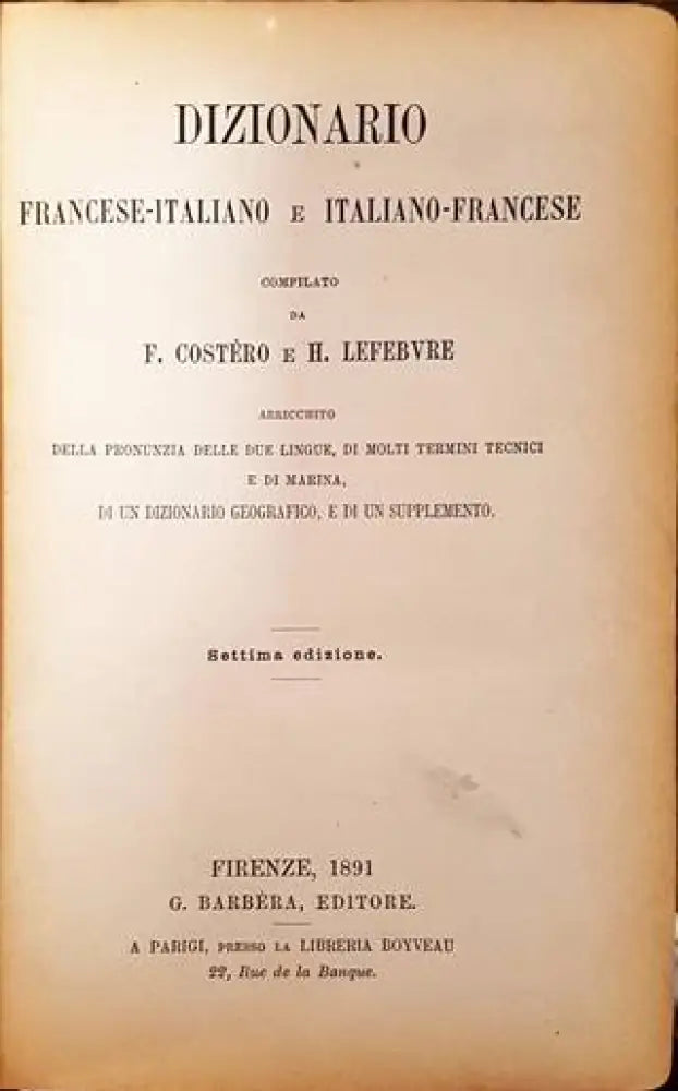 Dizionario Francese-Italiano e Italiano-Francese (1090) - Книга