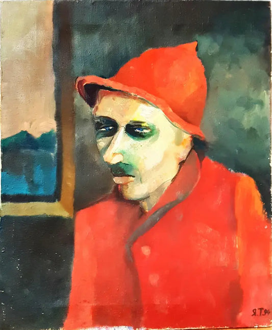 Експресивен портрет на мъж- масло от неизвестен автор (1163) - Картина