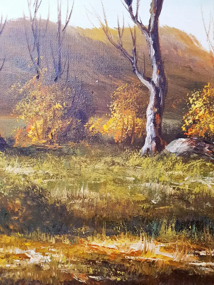 Есенен пейзаж с река- масло от S. Marlo (1122) - Картина
