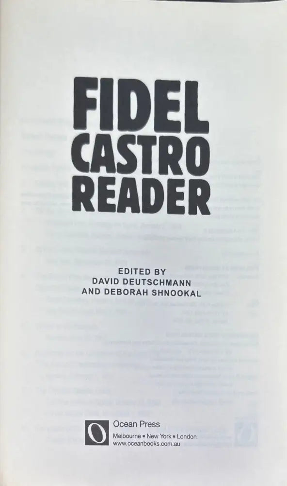 Fidel Castro reader - Книги