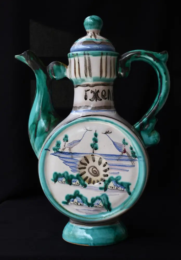 Голяма стомна-кумган. Гжель - СССР. - antique