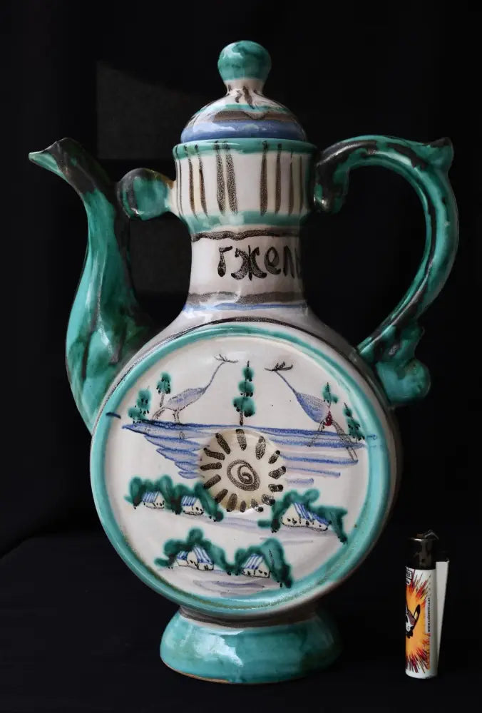 Голяма стомна-кумган. Гжель - СССР. - antique
