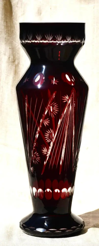 Голяма vintage ваза ’Perla Lux’ - Двуслоен кристал - antique