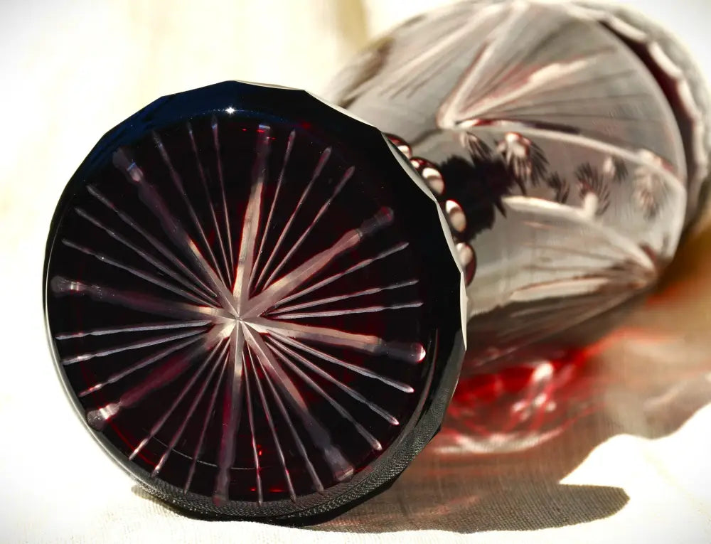 Голяма vintage ваза ’Perla Lux’ - Двуслоен кристал - antique