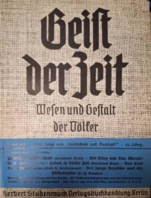 Geist der Zeit. Wesen und Gestalt der Völker. Heft 4, April 1937