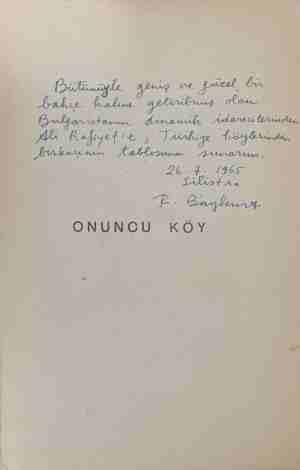 Onuncu Köy – Fakir Baykurt, автограф