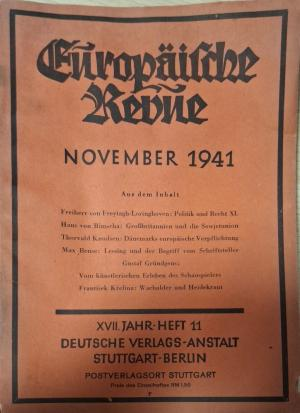 Europäische Revue Heft 11 November 1941 - корица
