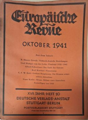 Europäische Revue Heft 10 Oktober 1941 - корица