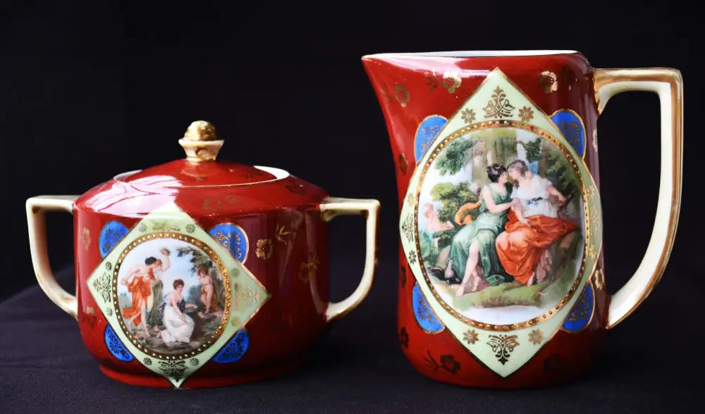 Кана и захарница във виенски стил. Колекционни. - antique