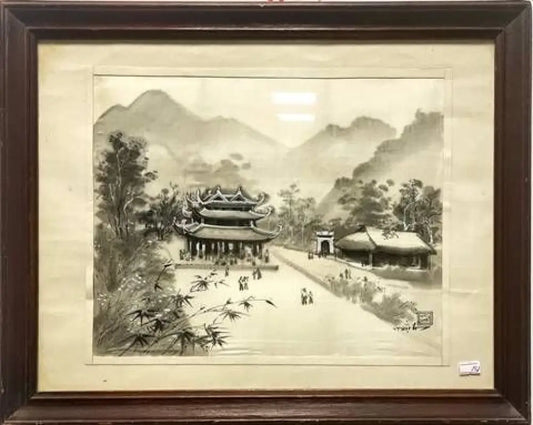 Картина акварел,хартия в рамка (819) - Картина