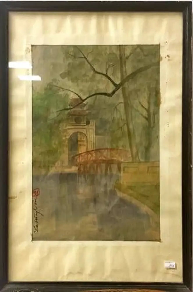Картина акварел,хартия в рамка (821) - Картина