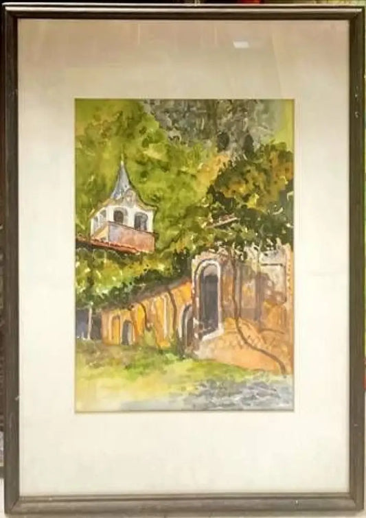 Картина акварел,картон в рамка (809) - Картина