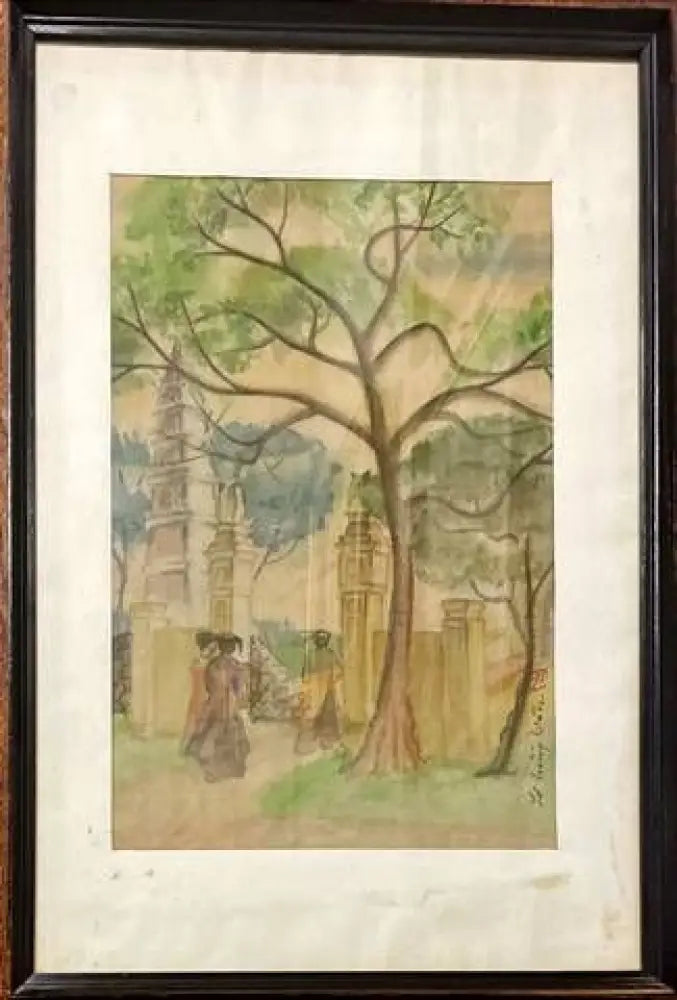 Картина акварел,картон в рамка (809) - Картина