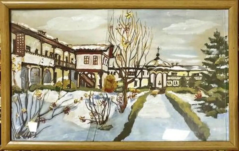 Картина акварел,картон в рамка (809) - Картина