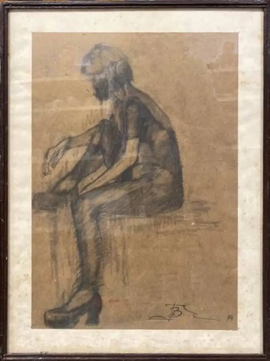 Картина графика на фазер с рамка и стъкло-Венцислав Танев - antique