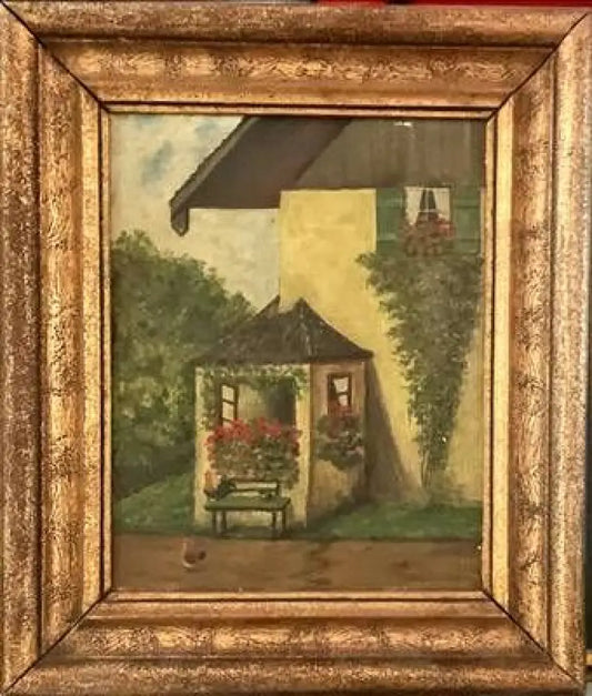 Картина масло картон в рамка (834) - Картина