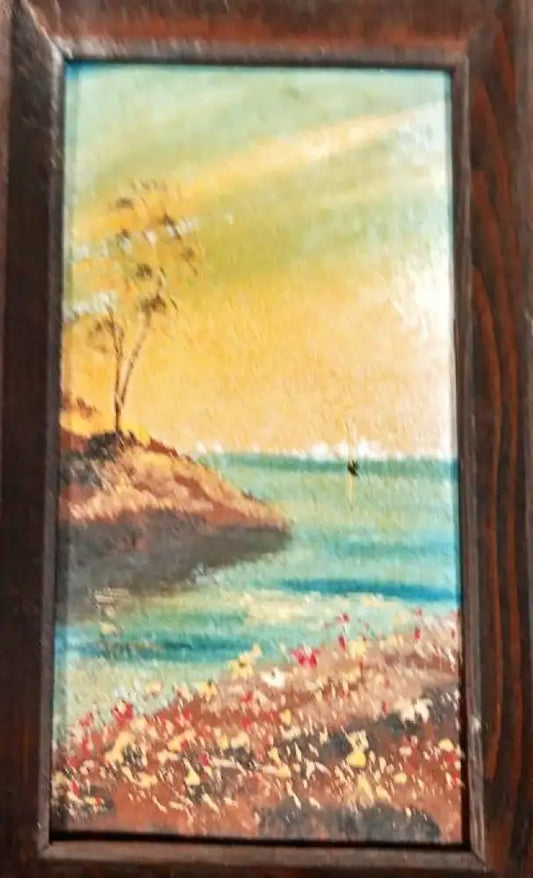 Картина масло върху фазер с рамка (647) - Картина
