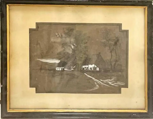 Картина пастел,картон в рамка - antique