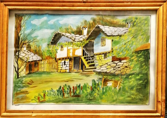 Картина върху картон с рамка акрил - antique