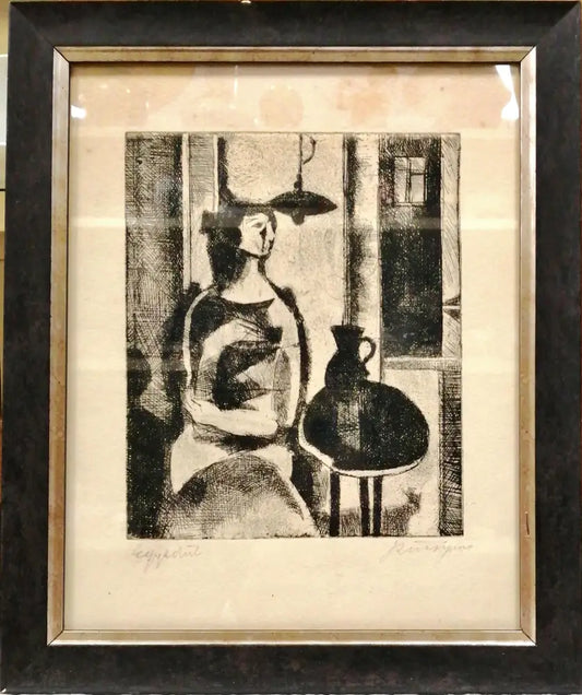 Картина върху картон с рамка графика - antique