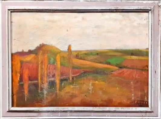Картина върху платно масло - Георги Божков 1986г. - antique
