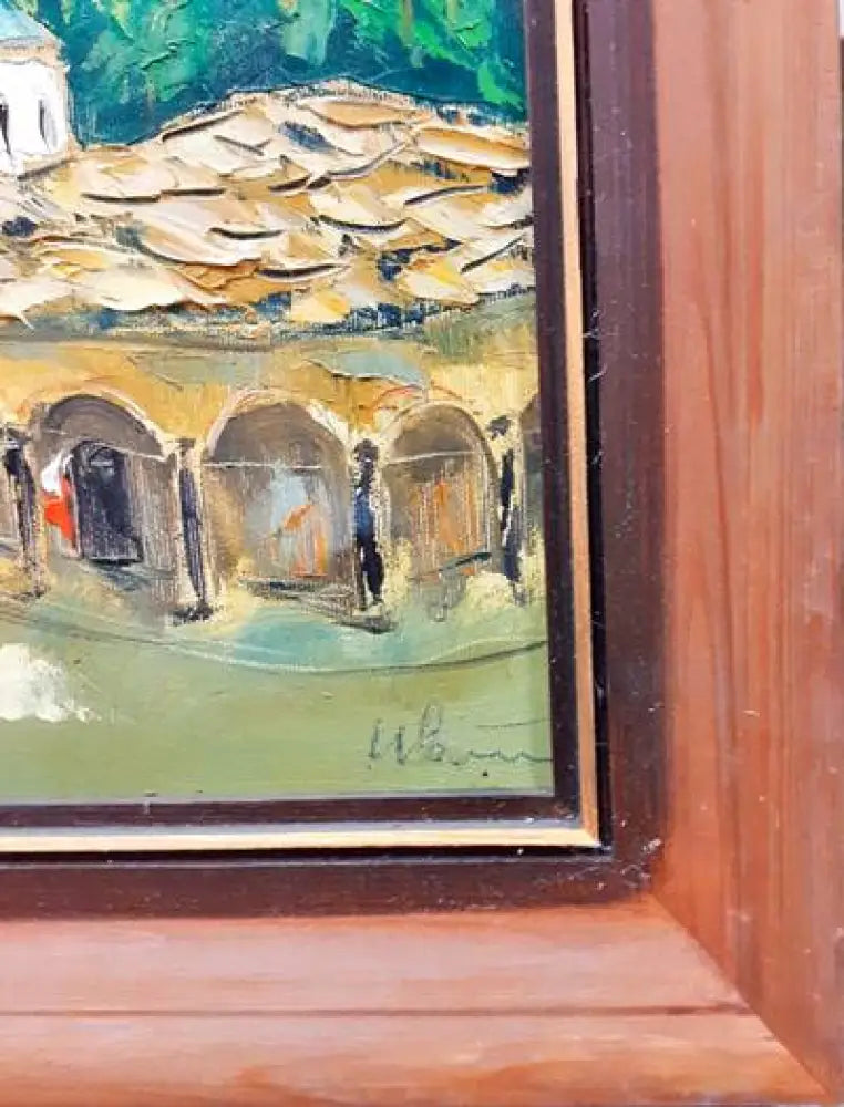 Картина върху платно масло - ’Троянски манастир’ Иван С. Ангелов - antique