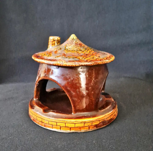 Керамичен пепелник колибка - antique