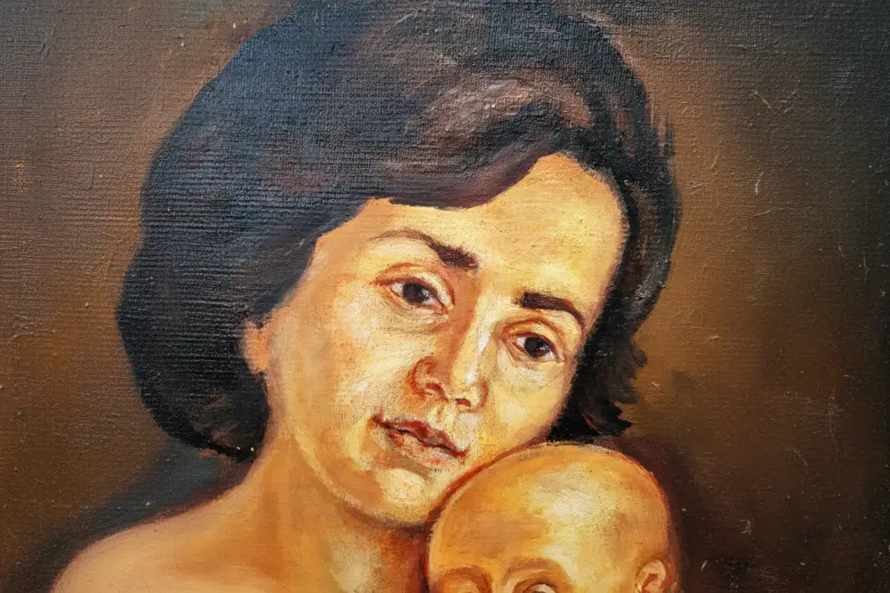 Портрет майка с дете, К. Петров — цяла картина