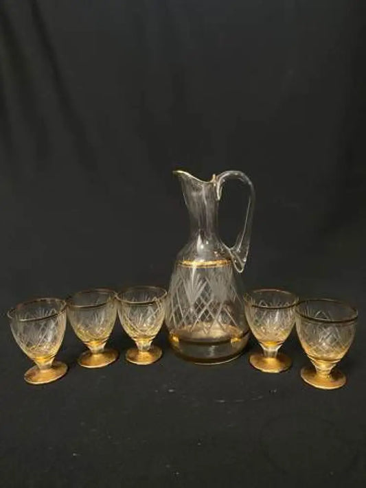 Комплект чаши за ракия и кана - antique