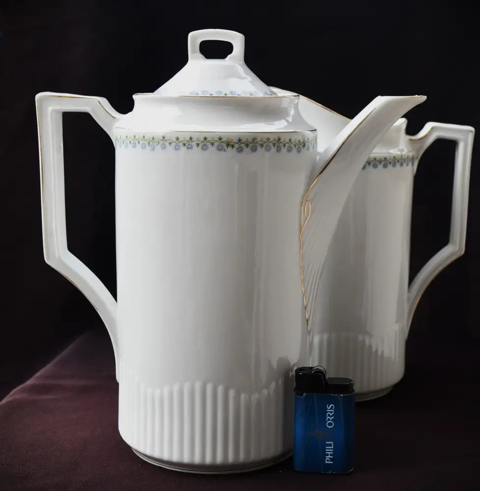 Комплект от голям старинен чайник и кана - KPM - antique