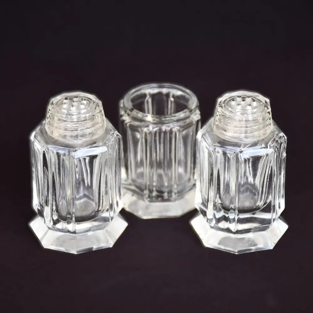 Комплект стъклени солници. Арт Деко - 1930-те. - antique