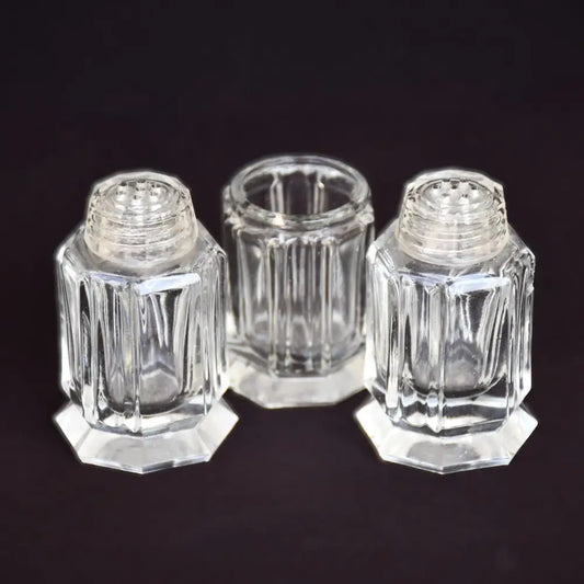 Комплект стъклени солници. Арт Деко - 1930-те. - antique
