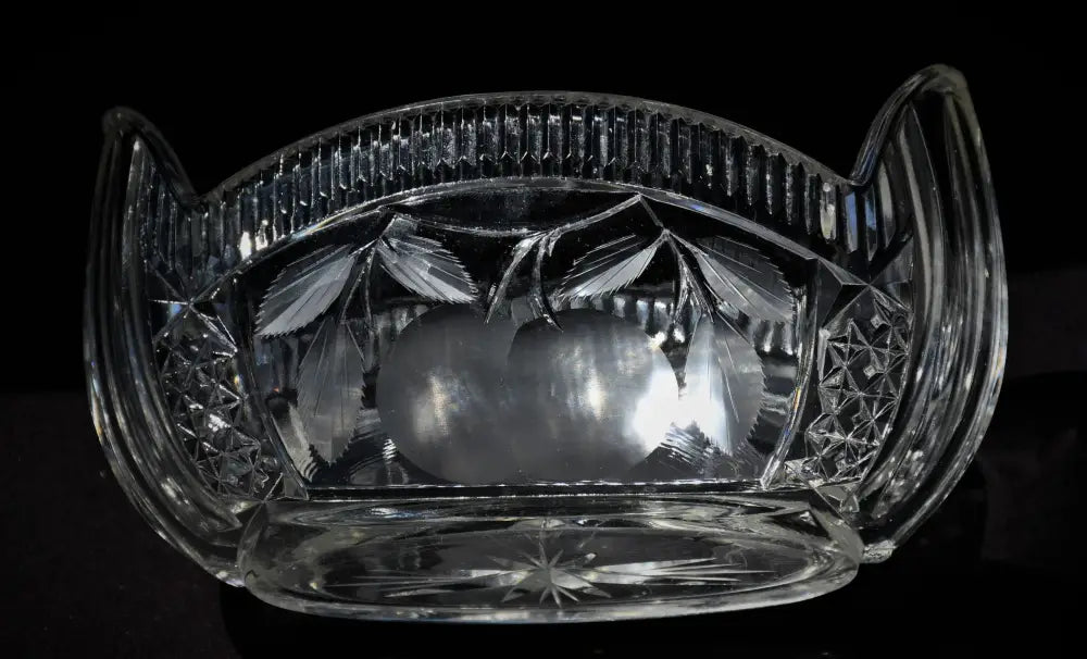 Кристална Арт Деко купа - ръчно гравирана - antique