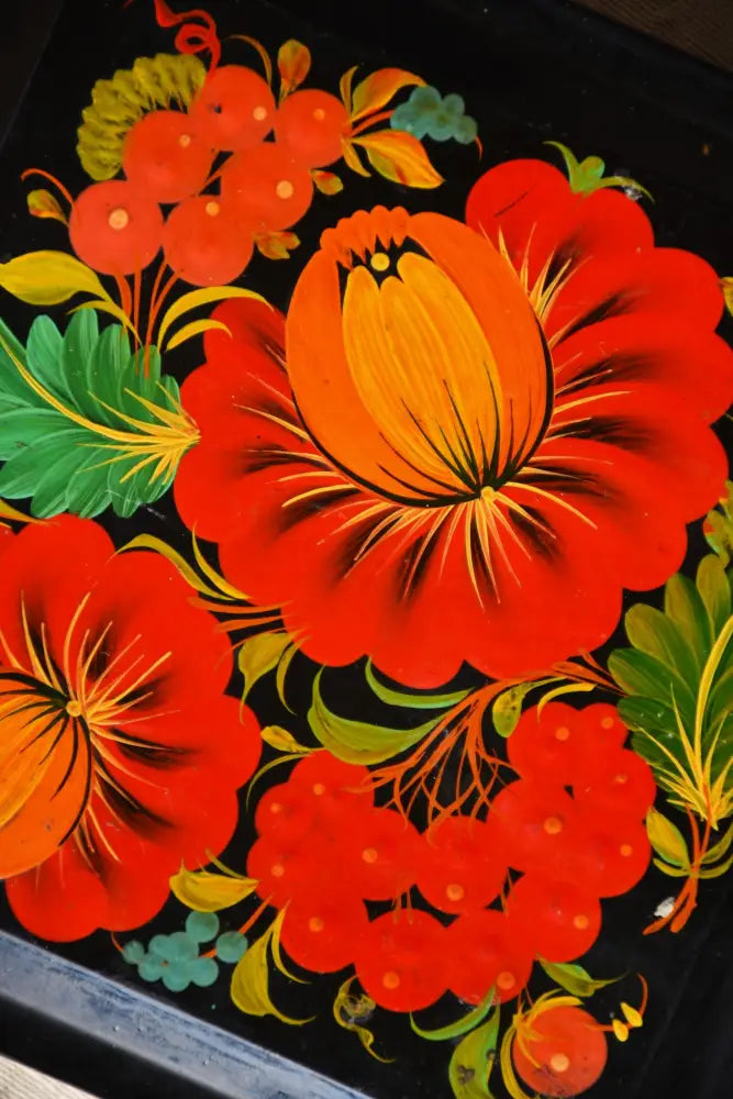 Лакова кутия ’Федоскино’ - ръчно рисувана - antique