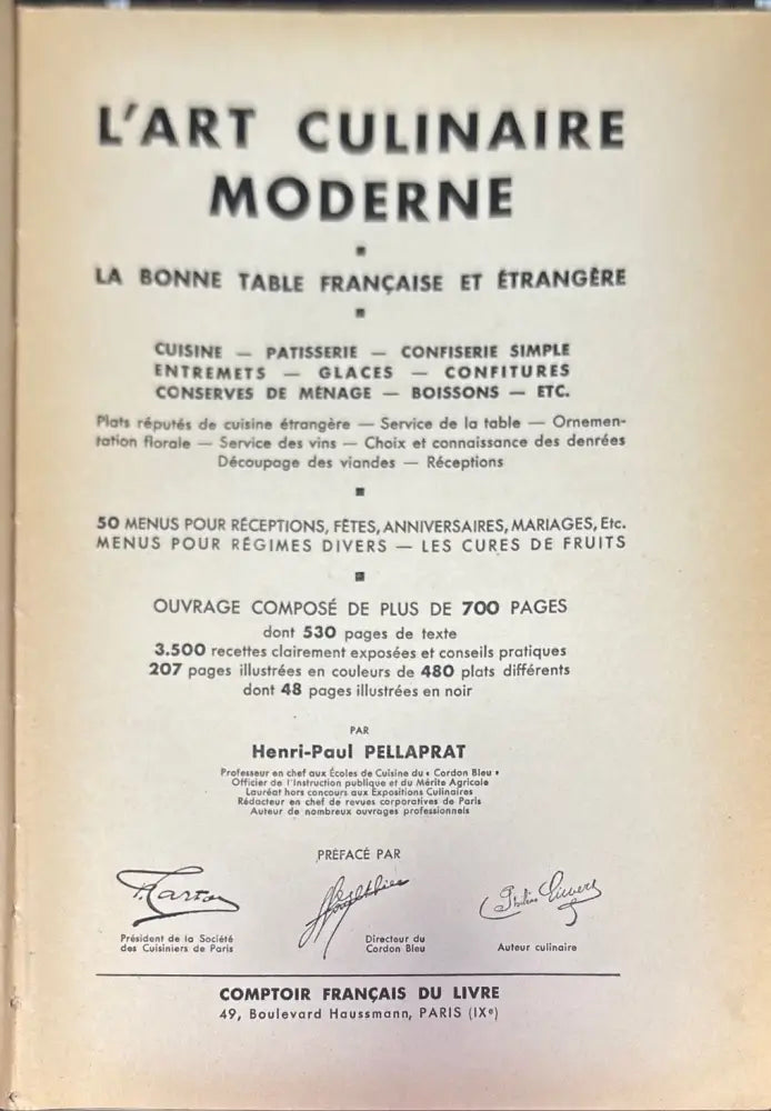 L’art culinaire moderne - Книги