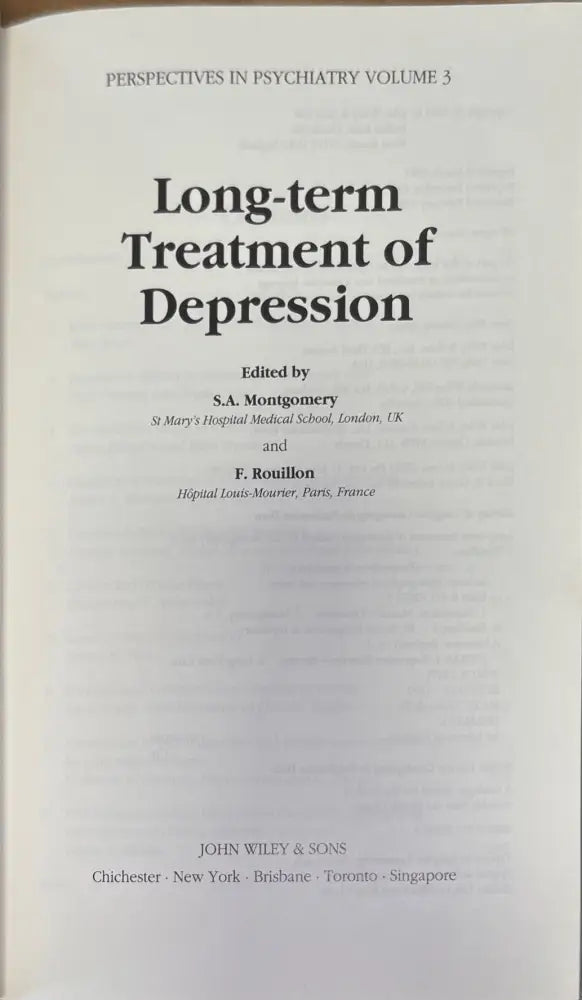 Long-term treatment of depression - Книги