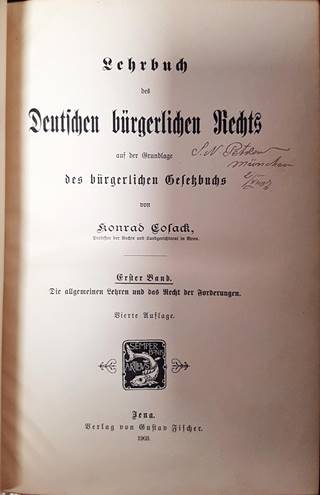 Lehrbuch des Deutschen bürgerlichen Rechts. Band 1 und 2 (1096)