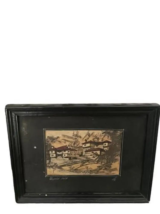 молив хартия в рамка: Широката лъка - antique