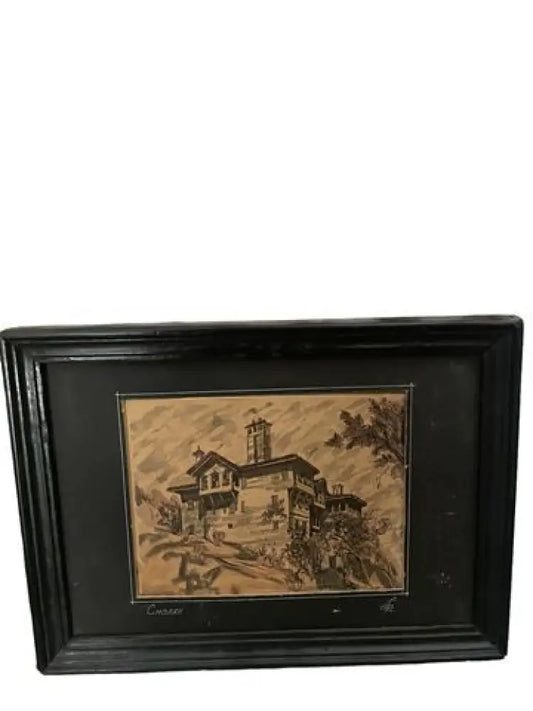 молив хартия в рамка: Смолян - antique