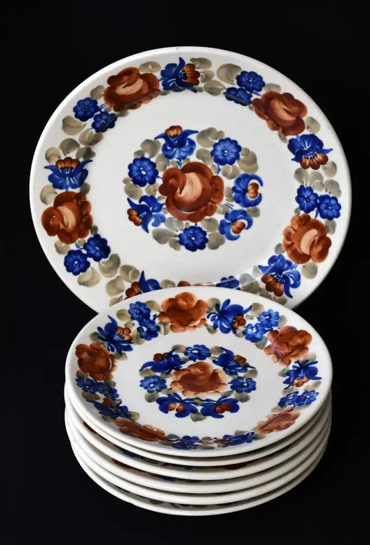 Пълен комплект ръчно рисувани чинии - antique