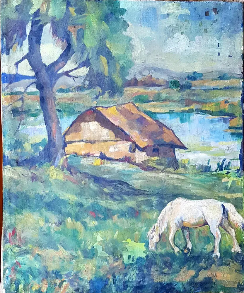 Пейзаж с кон - Картина