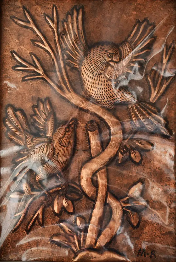 Персийски меден релеф в рамка ’хатам’ - antique