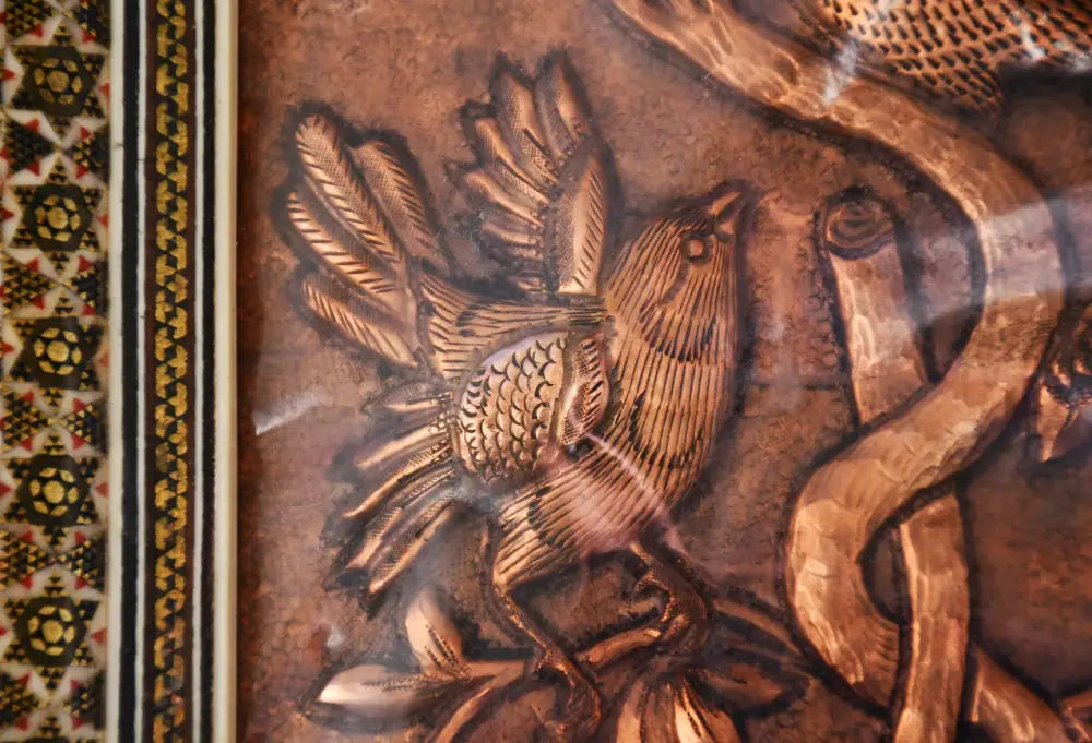 Персийски меден релеф в рамка ’хатам’ - antique