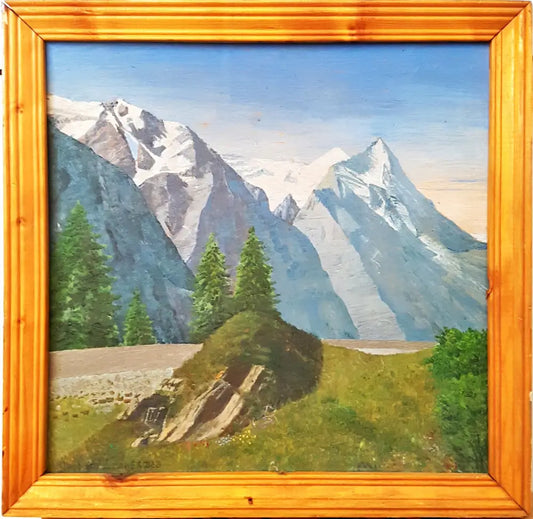 Планински пейзаж- масло от Д. Делибашев (1119) - Картина