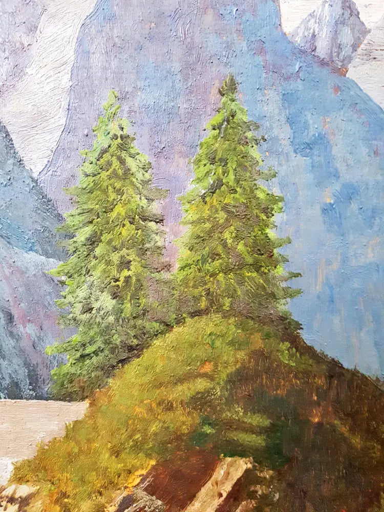 Планински пейзаж- масло от Д. Делибашев (1119) - Картина